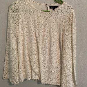 White Lace Long Sleeve Top
